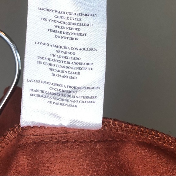 Faux Suede Drape Jacket Kut From The Kloth, Burnt Orange/Rust Size Medium - Picture 4 of 5